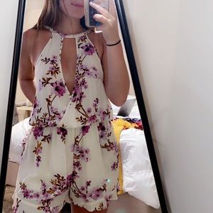 white floral romper